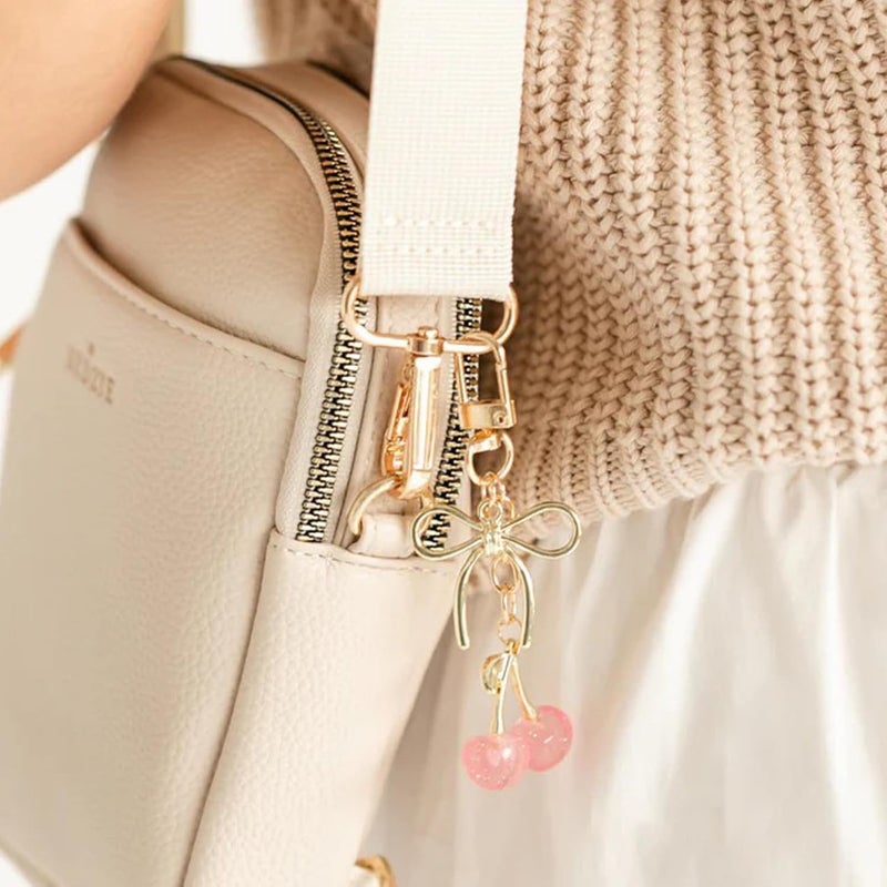 YDF Cherry Keychain Cute Bag Charm Women Leather Keyring Car Keys Gift Mother's Day Birthday Valentine's Purse Accessory - Image 2